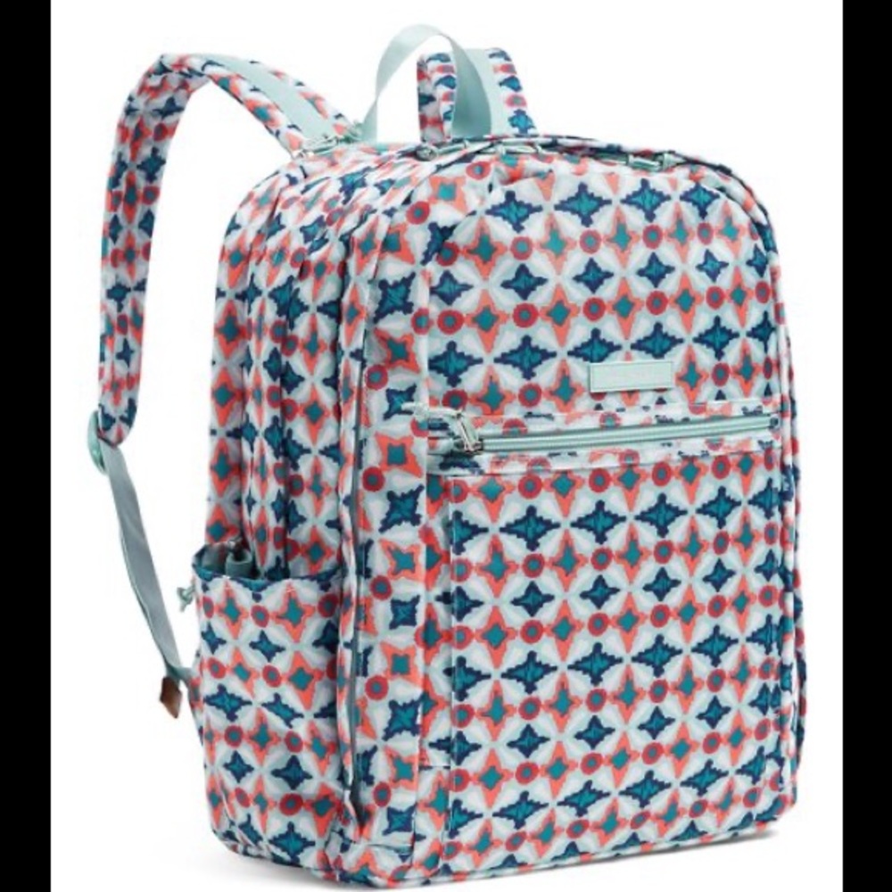 2 BAG SET Vera Bradley Water Geo Lighten Up Grand Backpack and Matching Carry On